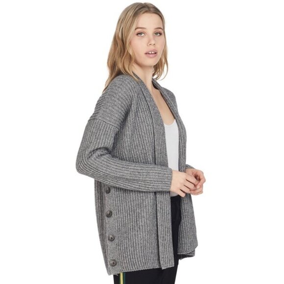 💕VINCE💕 Ribbed Side Buttoned Open Cardigan Sweater ~ Grey Wool Yak Small NWOT - Picture 9 of 16